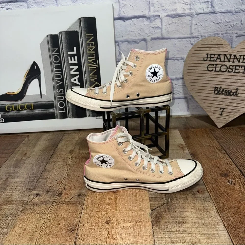 Converse I Love You High Top Sneakers Flower Embroidered Daisies Shoes Size 8.5
